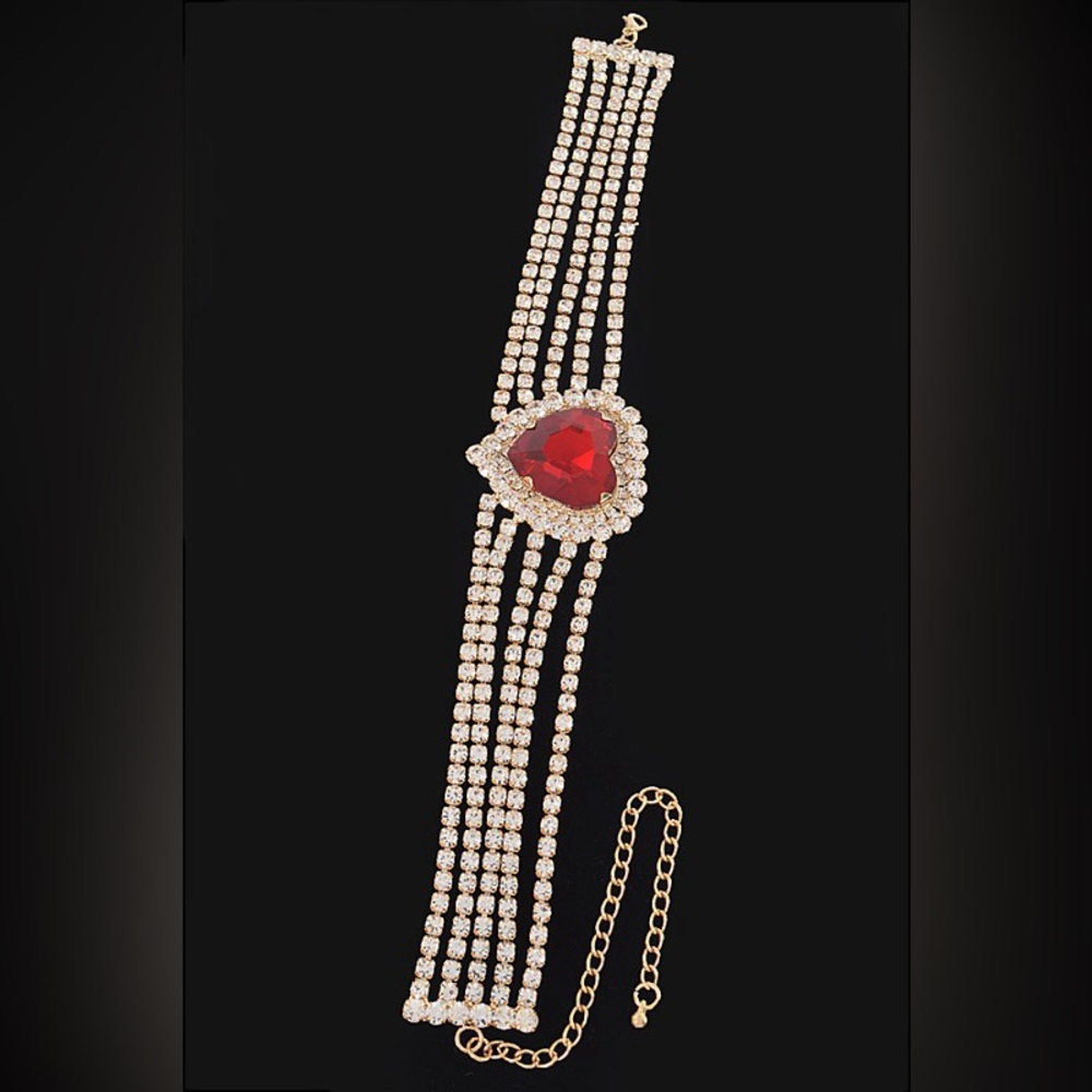 Heart Rhinestone Necklace - Picture 3 of 5